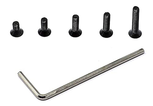 iexcell 250 Pcs M3 x 6/8/10/12/16 Alloy Steel Hex Socket Flat Head Cap Screws Assortment Kit, Black Oxide Finish