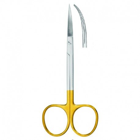 Stainless Steel Medical Precision Scissors, Curved Edge Metal Dissection Surgical Instruments Lab Supplies (Curved 4.5”