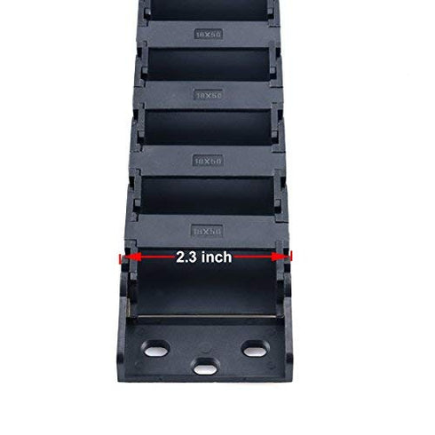 URBEST 18mm x 50mm Black Plastic Flexible Nested Drag Chain Cable Carrier, 1M for Electrical Machines