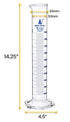 EISCO Graduated Cylinder 500ml - Class A Tolerance ±2.50ml - Borosilicate 3.3 Glass - Hexagonal Base with Blue
