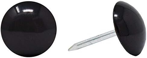 Premium Upholstery Tacks, Decorative Trim for Furniture, 7/16-inch Diameter (100, Black)