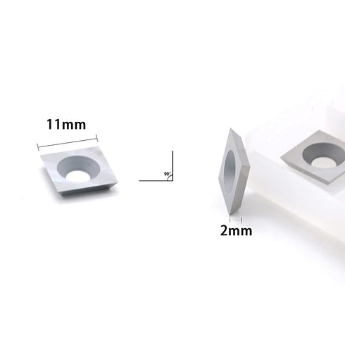 11mm Square Straight Carbide Inserts for woodturning, 11 11 2.0mm Replacement Cutter for Woodworking Fits Spiral Helical Planer Cutter Head or lathe Turning Tipped, 10pcs