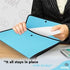 Square Flap Document Holder Blue - Expanding File Folder, A4 Letter Size Reusable Filling Envelopes, Snap Closure Wallet