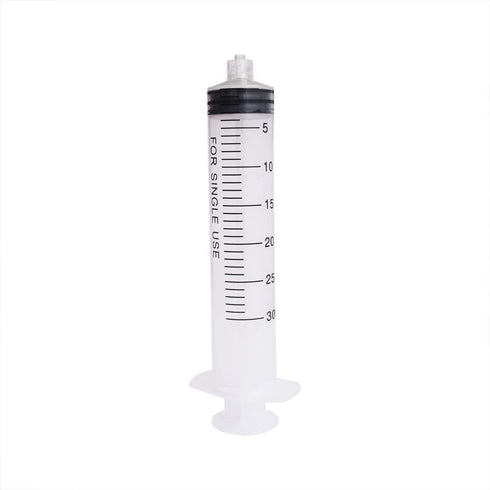 6 pcs 30 ML/CC Plastic Syringe Disposable Individual Sealed Wrap Without Needle with Measurement for Scientific Feeding Pets Labs Watering Dispensing