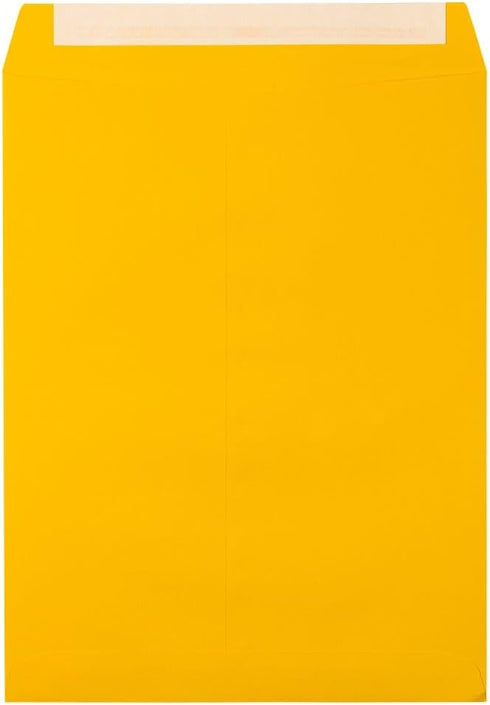 LUXPaper Open End Envelopes 10 x 13 | Peel & Press | Sunflower Yellow | 80lb. Text | 50 Qty
