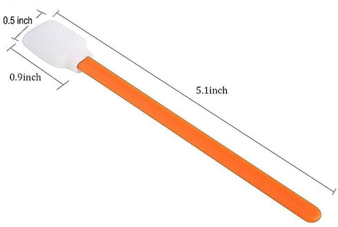 50pcs 5.11" Square Rectangle Foam Cleaning Swab Sticks for Solvent Format Inkjet Printer Roland Optical Equipment (Orange)