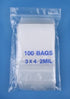 Plymor 3" x 4" Reclosable Plastic Bags with White-Block Zipper, 2 Mil, Pack of 500