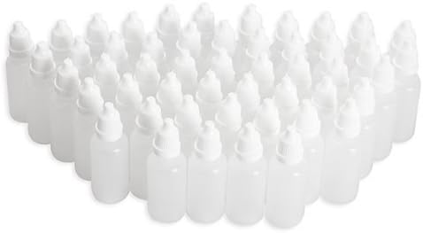 Clear Plastic Empty Squeezable Dropper Bottles 50 Pcs with Caps, 5ml/10ml/8ml/15ml/20ml/30ml/50ml (20ml)