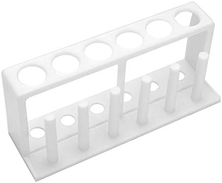 Hilitand Test Tube Rack, 6 Holes Plastic Holder for Drying Tubes Less Than 25mm, White