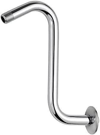 ZM 10-Inch "S" Shaped Shower Arm for Shower Head Extension with Flange