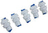 ZAOJIAO Tube Bulkhead Connector Push Fit Quick Connect for RO Water System - Pack of 5 (1/4" Tube)