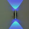 UCCKEYI Aluminum Double-Headed LED Wall Sconce Lamp, 2W Blue Light, 125x48mm, 50,000hr Lifespan,