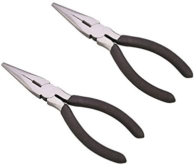 Edward Tools Long Nose Pliers with Side Cutter, 6 - 2 Pack, Drop Forged Steel with Polished Rust Proof Finish