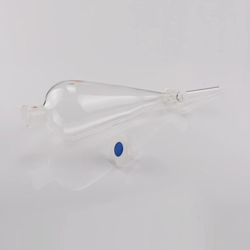StonyLab Borosilicate Glass 500 ml Heavy Wall Conical Separatory Funnel with 24/29 Joints and PTFE Stopcock