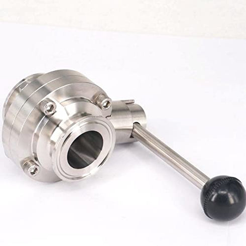 DIYNoLab 1-1/4" 32mm SS304 1.5" Stainless Steel Sanitary Tri Clamp Butterfly Valve Brew Beer Dairy Product