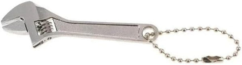 Silver Open End Wrench, Steel 2.5inch Adjustable Spanner for Repairing, Mini Hand Tools, Keychain Accessories