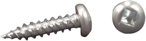 AP Products 012-PSQ50 White Pan Head Square Recess Screw, 8 X 1, Pack of 50