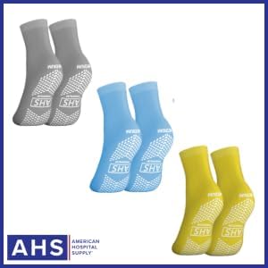 6 AMERICAN HOSPITAL SUPPLY Non-Slip Hospital Socks, Anti-Skid, Anti-Slip Gripper Socks for Medical or Home Use, Pairs