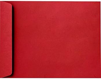 LUXPaper 9 x 12 Open End Envelopes | Ruby Red | 80lb. Text | Peel & Press | 50 Qty