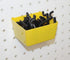 WallPeg Pegboard Bin & Peg Hook Assortment Set, 4 Yellow Bins with J, L, and Jumbo Style Hooks for Organizing
