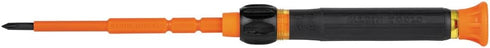 Klein Tools 32581INS Precision Screwdriver - 2-in-1 Insulated Screwdriver with No. 0 Phillips and 1/8-Inch Slotted Bits