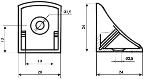 Generic (Pack 20 0.94" 0.94" 0.78" (24 24 20 mm), 90 (20, of pcs) Beige Shelf Brackets x x x x Furniture Corner Joints