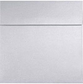 LUXPaper Square Invitation Envelopes | Peel & Press | 6 1/2" x 6 1/2" | Silver Metallic | 50 Qty