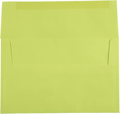 JAM PAPER A10 Colored Invitation Envelopes, 6 x 9 1/2, Ultra Lime Green, 100/Pack