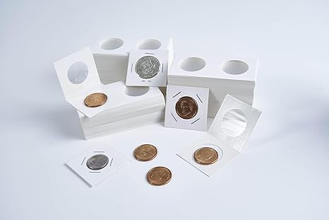 Boen Coin Flips 31.5mm, 1000Pcs Coin Holders for Collectors, Cardboard Coin Flips for Coin Collection