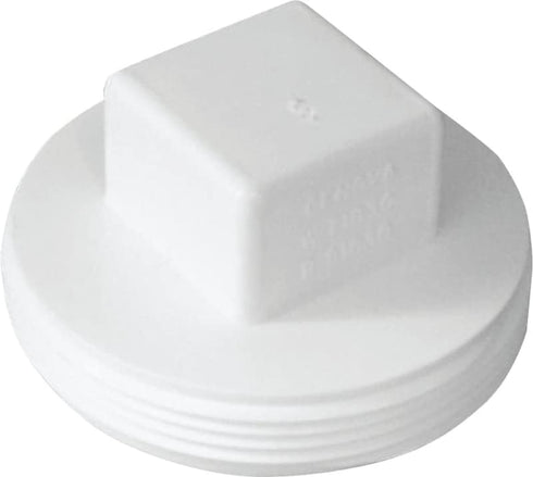 Rocky Mountain Goods 4” Cleanout Plug - White PVC MPT Set Plug Cover with Screws for FPT Drainage Fittings