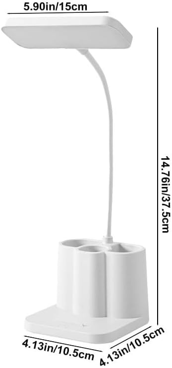 Gooddyiyukey 3 Dimmable Desk Lamp, Brightness Levels Adjustable Gooseneck Rechargeable LED Desk Lamp with Pen Holder