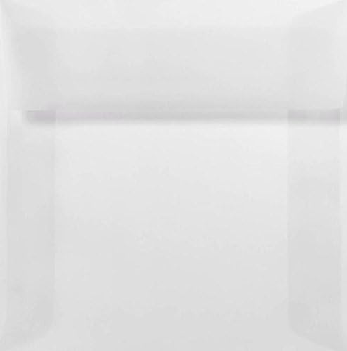 LUXPaper Square Invitation Envelopes | Peel & Press | 5" x 5" | Clear Translucent | 30lb. Text | 50 Qty by LUXPaper