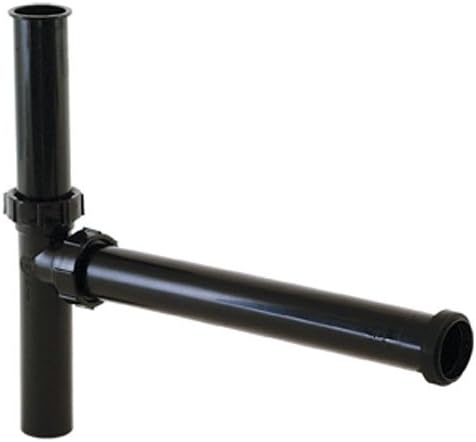 EZ-Flo 1-1/2 Inch x 16 Inch End Outlet Waste Disposer Kit, Black Polypropylene for Tubular Drain Applications, 35322