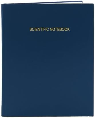 BookFactory Blue Scientific Notebook/Scientific Lab Notebook - 168 Pages (.25" Grid Format), 8 7/8" x 11 1/4", Blue