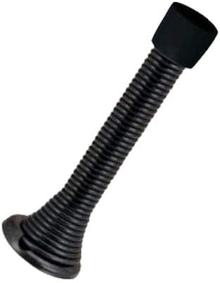 Designers Impressions Matte Black Spring Door Stop w/Rubber Bumper - 10 Pack : 1247