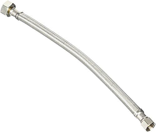Highcraft Braided Faucet Connector Compression Fitting, Stainless Steel, Lead-Free