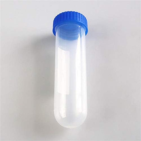 Hilitand 45ml Test Tubes, Transparent Plastic Sample Bottles with Lids for Portable Travel Needle Storage