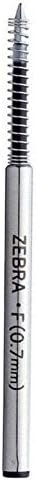 Zebra F-0.7 Black Ink Refill, for NuSpiral CC 0.7mm Ballpoint Pen, 6 Pack