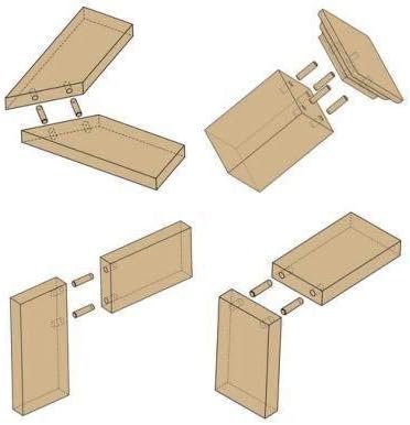 AUTOTOOLHOME Dowel and Tenon Center Transfer Plugs Point, 1/4", 5/16", 3/8" and 1/2", Set of 8