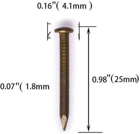 Wooden Nail Tiny Antique DIY Decorative Boxes Accessories Mini Nail 1inch/25mm (Bronze, 100pcs)