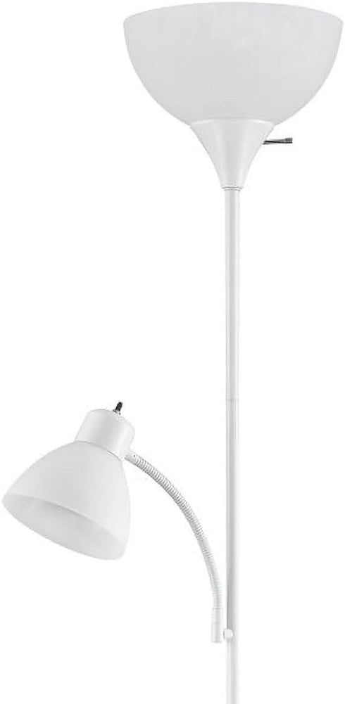 CNEIESD 72-Inch Dual-Light Combination Floor Lamp - Modern Design for Multi-Scene Use (White)