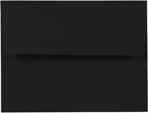 JAM PAPER A2 Premium Invitation Envelopes, 4 3/8 x 5 3/4, Smooth Black, 50/Pack