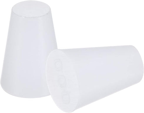 MECCANIXITY Silicone Rubber Tapered Plug - 8mm to 13mm Solid White for Laboratory Use, 10 Pieces