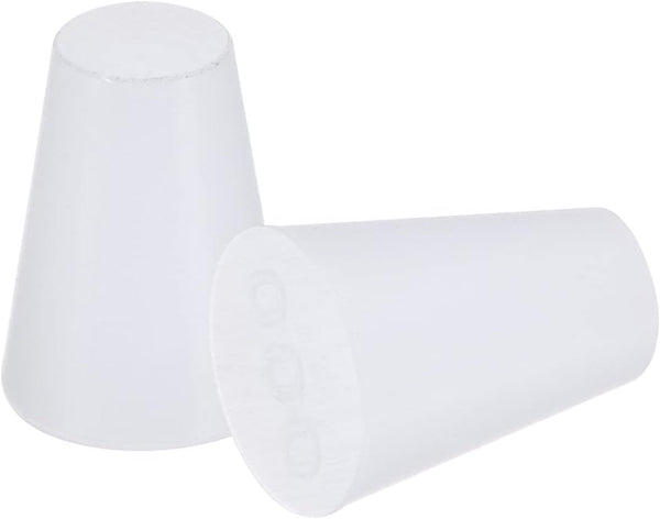 MECCANIXITY Silicone Rubber Tapered Plug - 8mm to 13mm Solid White for Laboratory Use, 10 Pieces