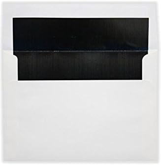 LUXPaper A8 Foil Lined Invitation Envelopes | Peel & Press | 5 1/2" x 8 1/8" | White w/Black LUX Lining | 60lb. Text | 50 Qty by LUXPaper