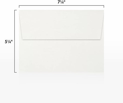 LUX Paper A7 Invitation Envelopes, 5 1/4" x 7 1/4" - 60lb. Bright White with Peel & Press, 50 Pack (4880-WPP-50) by LUXPaper