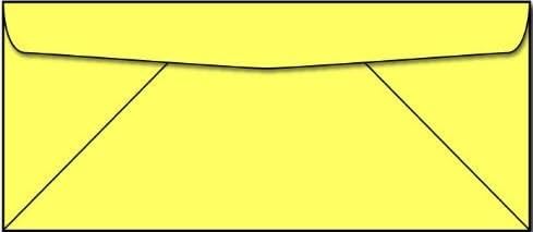 Limited Papers #10 Envelopes | Gummed Sealing | Bulk Mail Materials | Ideal for Letters, Direct Mail, Greeting Cards | Standard Business Envelopes | 4 ??x 9 ½? | 100 Bright Lemon Pieces by Limited Papers