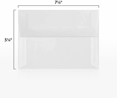 LUXPaper A7 Invitation Envelopes | 5 1/4" x 7 1/4" | 30lb. Text | Clear Translucent | Peel & Press | 50 Qty