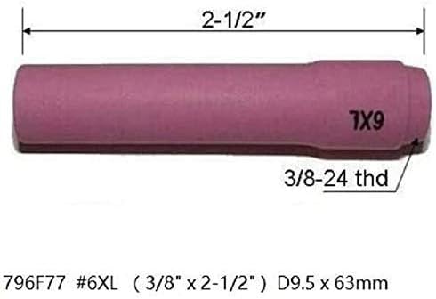 RIVERWELD Assorted Size TIG Alumina Nozzles Ceramic Cups Kit 796F74 (#3XL 3/16") 796F75 (#4XL 1/4") 796F76 (#5XL 5/16")