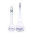 5ml Volumetric Flask with Grinding Stopper Class A Flat Bottom Printed Blue Graduations & Marking Spot, Borosilicate
